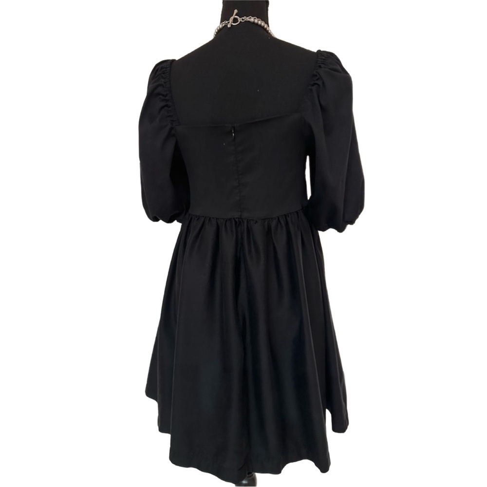 SMASH & TESS ~ Women’s Black Square NeckLine Short Sleeve Dress size M - Picture 4 of 10